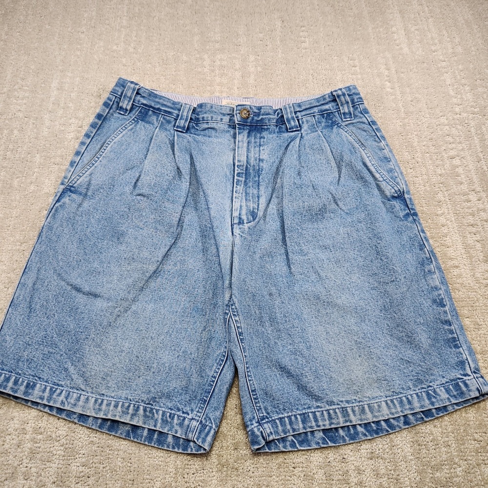 Vintage Pleated Denim Shorts Men 34 READ* High Rise Bermuda Trouser Cotton